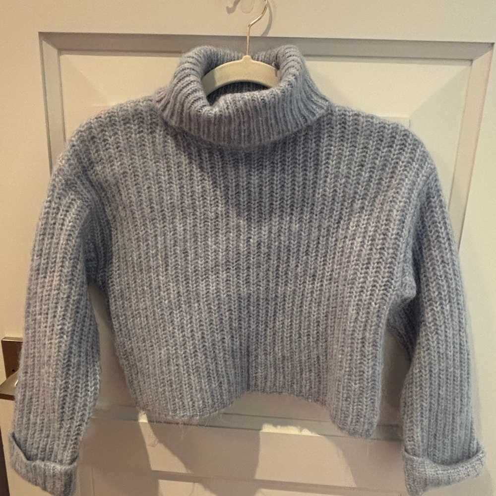 Zara Soft Heathered Turtleneck Sweater